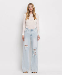 90'S VINTAGE SUPER HIGH RISE FLARE JEANS V2478