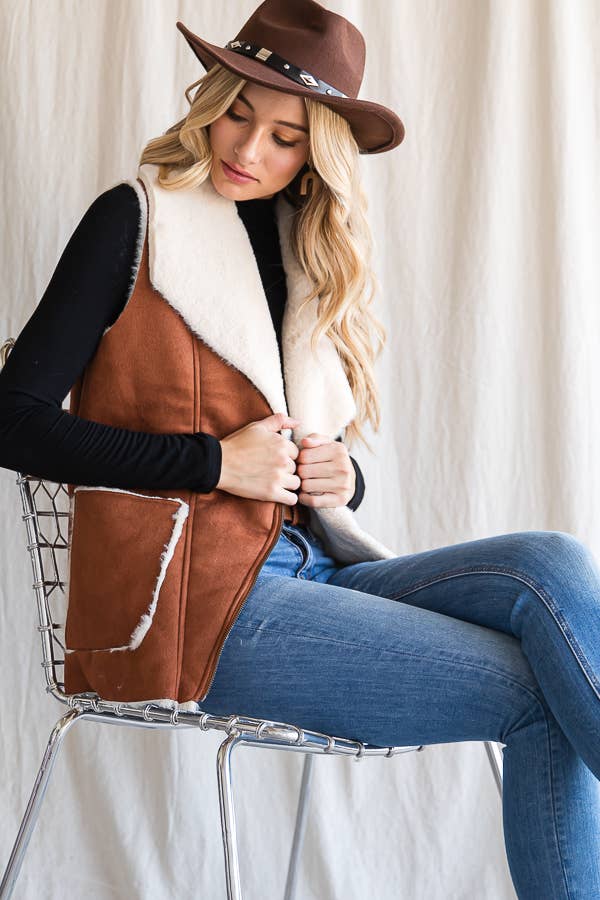 WESTERN FAUX SUEDE WINTER VEST