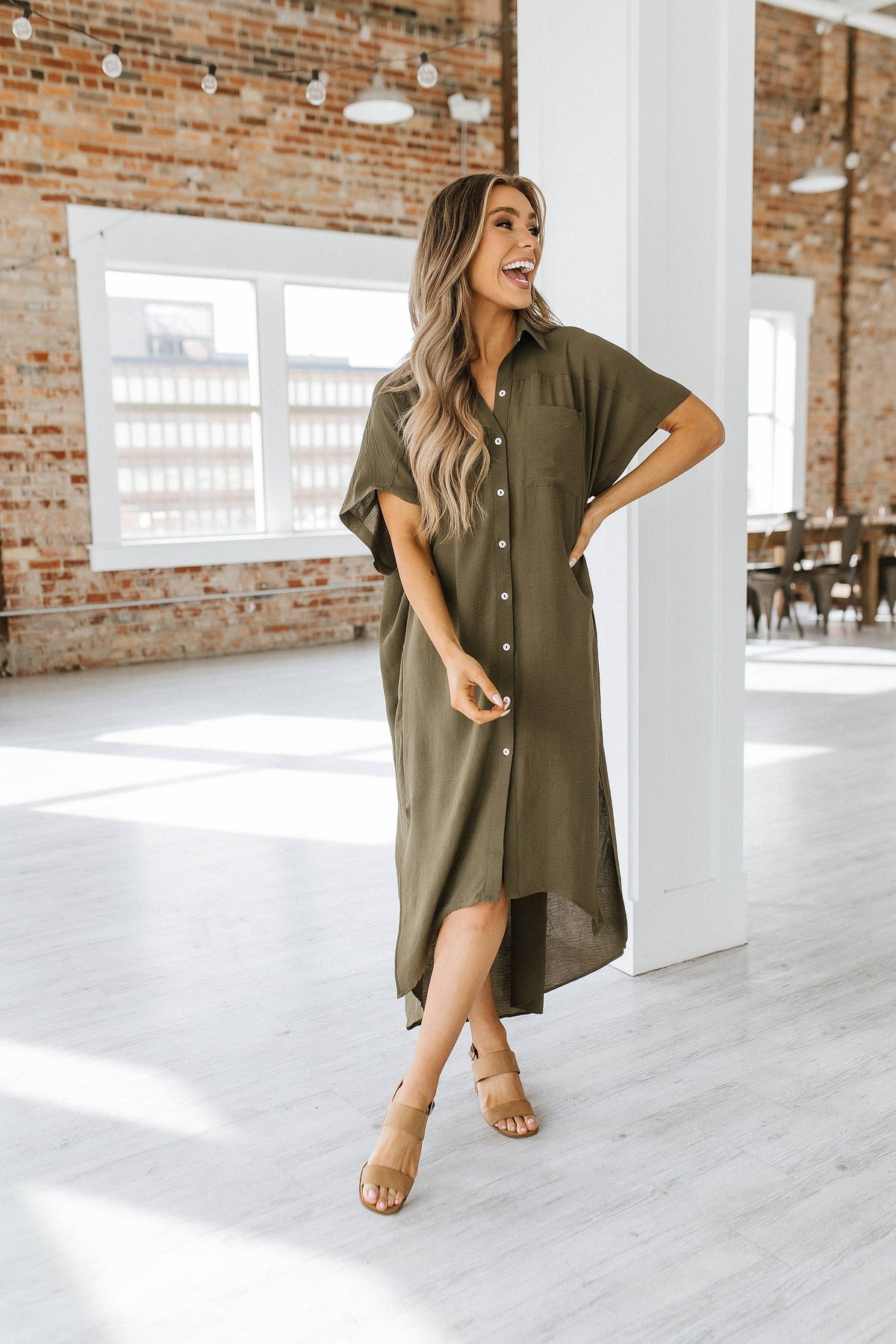 Basin Loose Shirt Dress