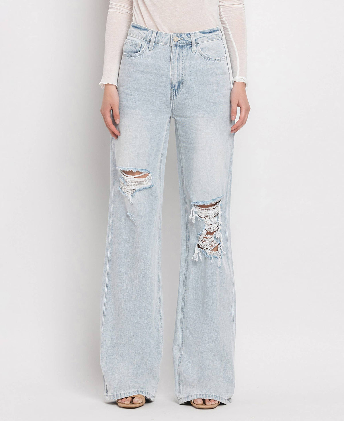 90'S VINTAGE SUPER HIGH RISE FLARE JEANS V2478