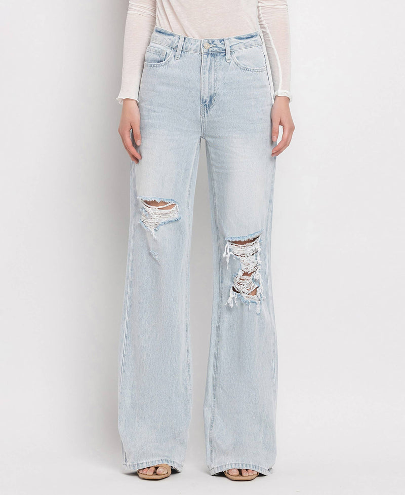 90'S VINTAGE SUPER HIGH RISE FLARE JEANS V2478