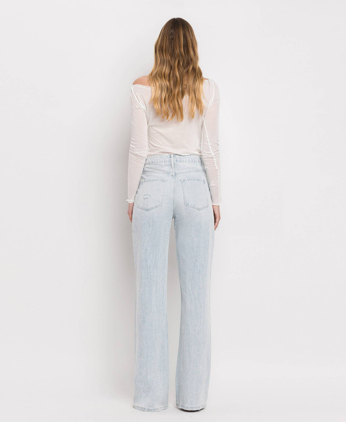 90'S VINTAGE SUPER HIGH RISE FLARE JEANS V2478