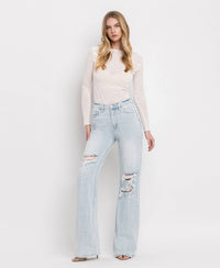 90'S VINTAGE SUPER HIGH RISE FLARE JEANS V2478