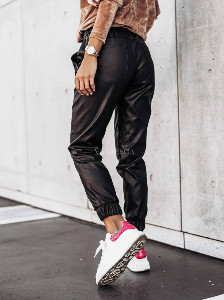 Hardin Faux Leather Joggers