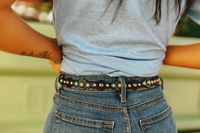 Studded Turquoise Thin Belt