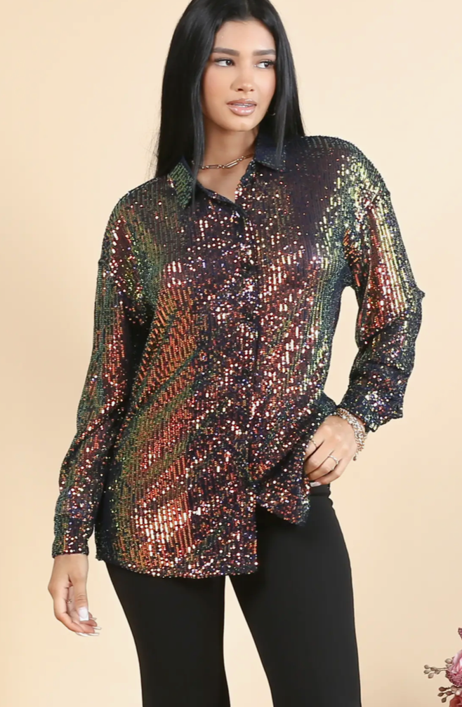 Fort Collins Sequin Button Down