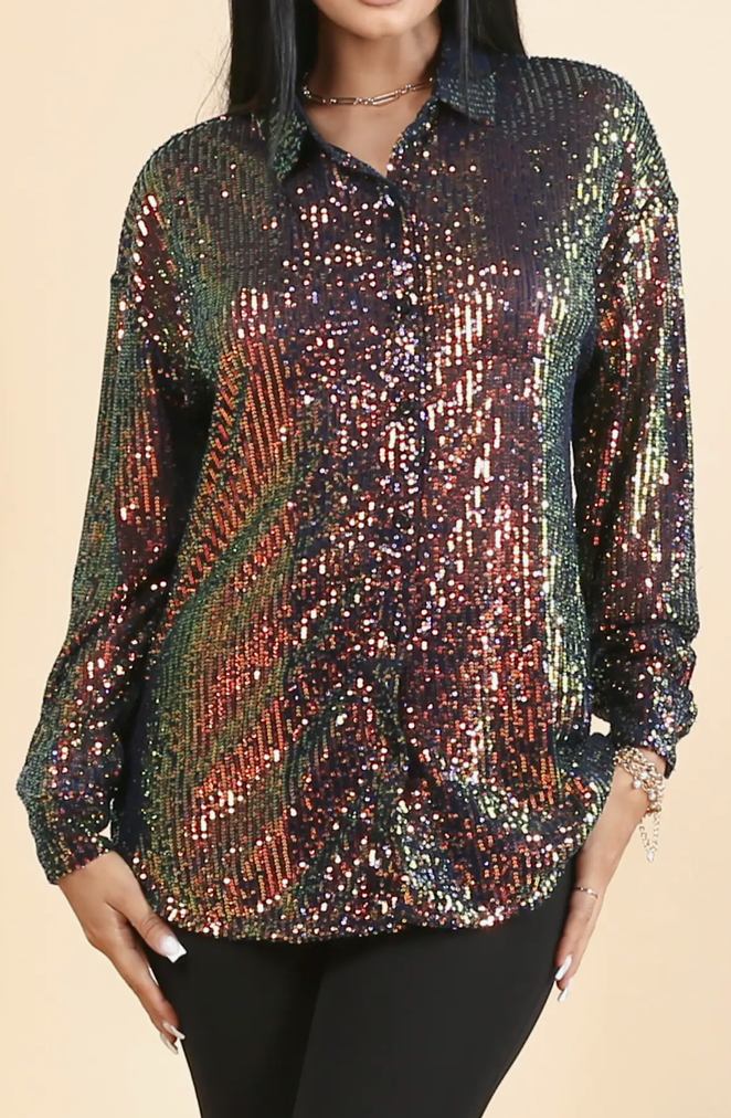 Fort Collins Sequin Button Down