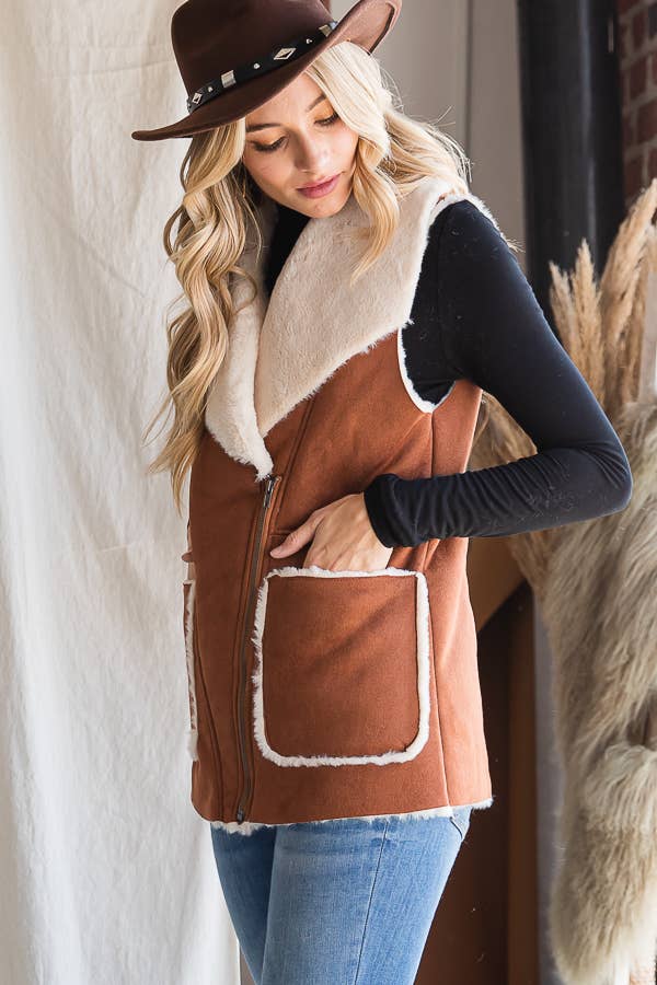 WESTERN FAUX SUEDE WINTER VEST