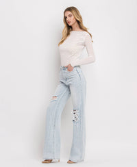 90'S VINTAGE SUPER HIGH RISE FLARE JEANS V2478