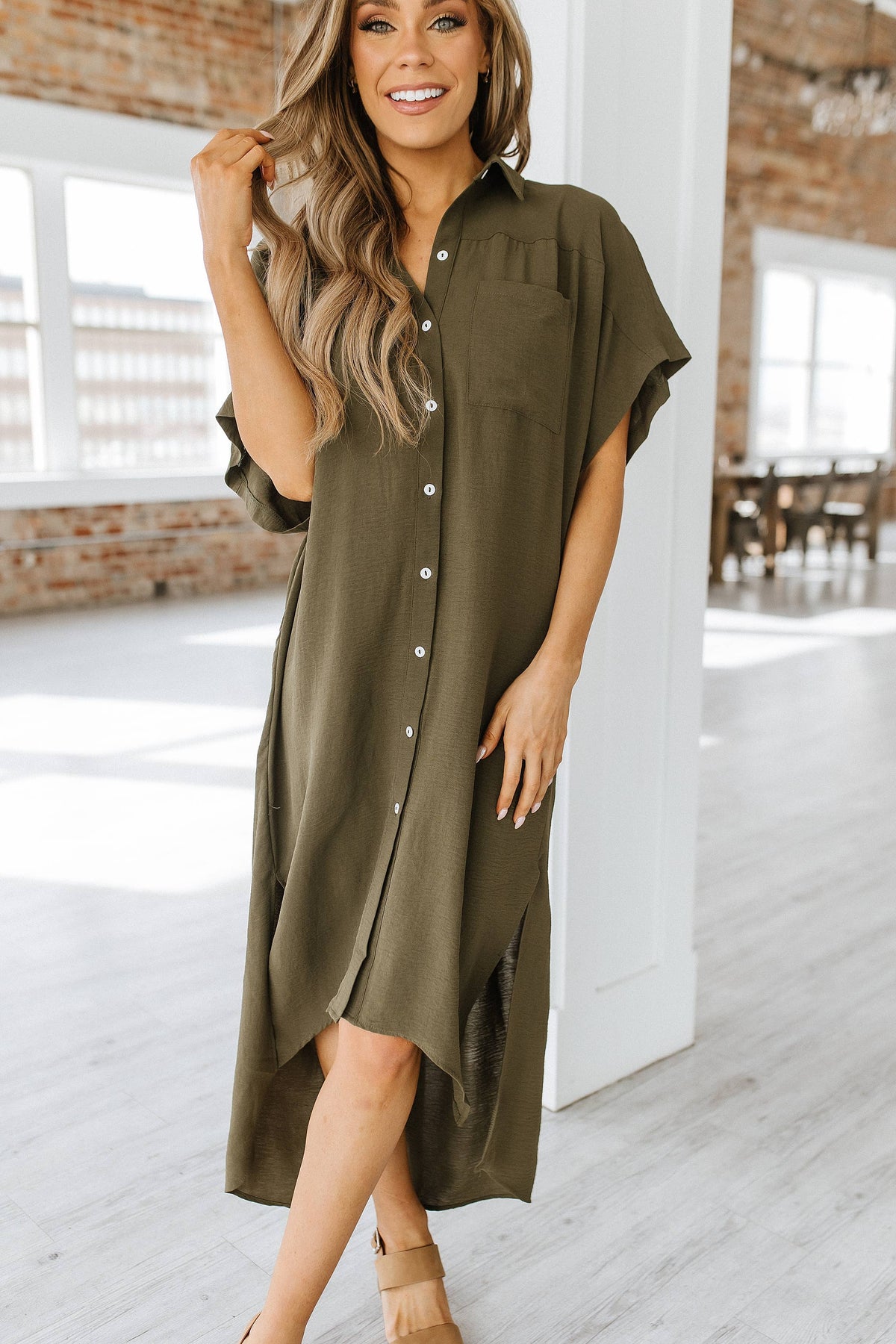 Basin Loose Shirt Dress