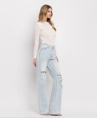 90'S VINTAGE SUPER HIGH RISE FLARE JEANS V2478