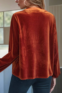 Gold Flame Velvet Blouse