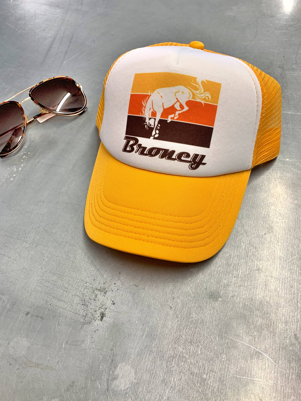 Broncy yellow gold  foam trucker hat